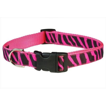 FLY FREE ZONE,INC. Zebra Dog Collar; Pink - Large FL511930